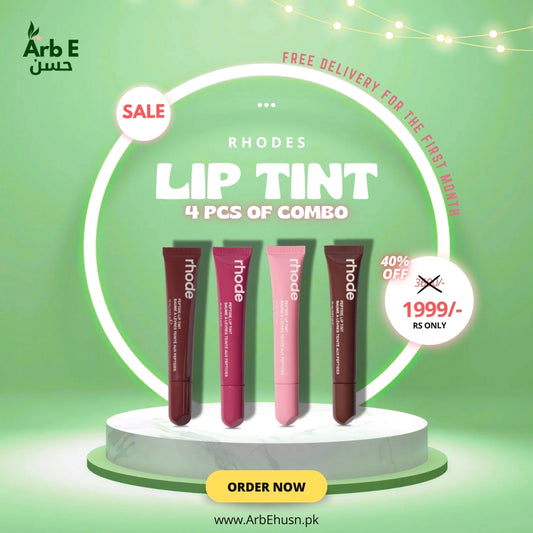 Rhodes Lip Tint Combo (4 Pcs) – Long-Lasting Natural Glow | 40% OFF